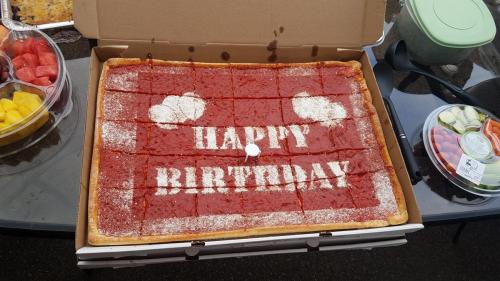 Not a birthday cake...a birthday pizza!