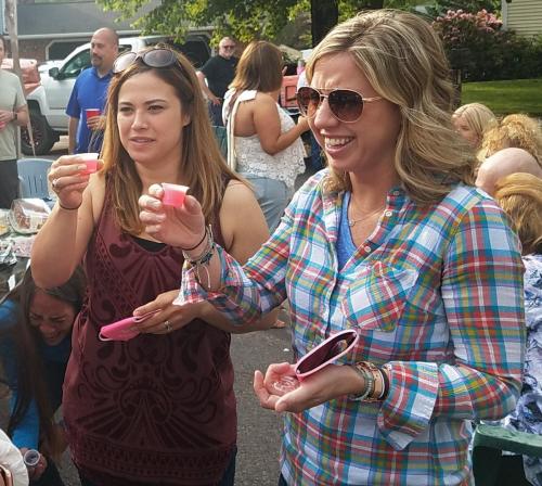 Shots, shots, shots...shots, shots, shots, shots, shots!  Thanks, Becky for making 250 jello shots!